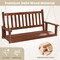 Costway 2-Person Wooden Outdoor Porch Swing Heavy Duty Patio Hanging Bench Chair Brown/White